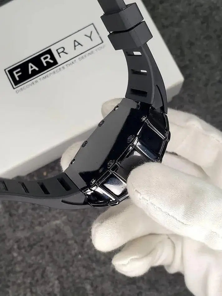 Richard Black Belt Skeleton Watch