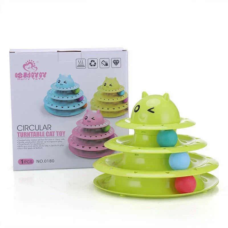Color Cat Toy Three-layer Round